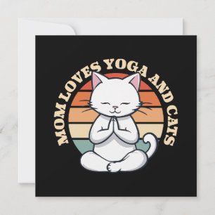 Invitation Maman aime les chats et le yoga