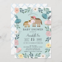 Maman & Baby Horse Bleu Jardin Floral Baby shower