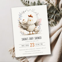 Maman de la ferme mignonne et bébé poussin floral 