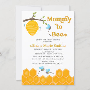 Invitation Maman d'être mignonne Miel Baby shower d'abeille