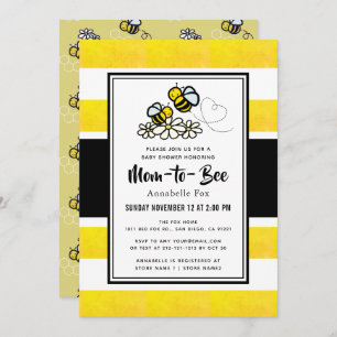 Invitation Maman doit être mignonne Baby shower jaune