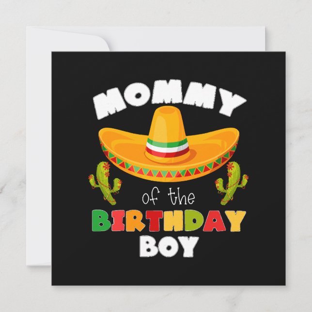 Invitation Maman du garçon d'anniversaire Cinco de Mayo (Devant)