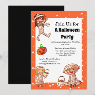 Invitation Maman égyptienne monstres de dessins animés mignon