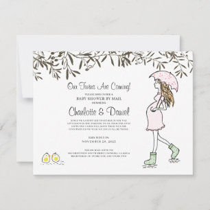 Invitation Maman Enceinte Sous Le Baby shower Des Parapluies