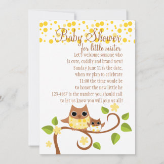 Invitation Maman et bébé hibou