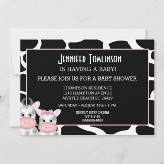 Invitation Maman et bébé vache Imprimer Baby shower Invitatio