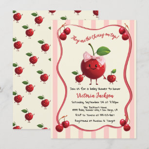 Invitation Maman et jumeaux Baby Cherry Baby shower