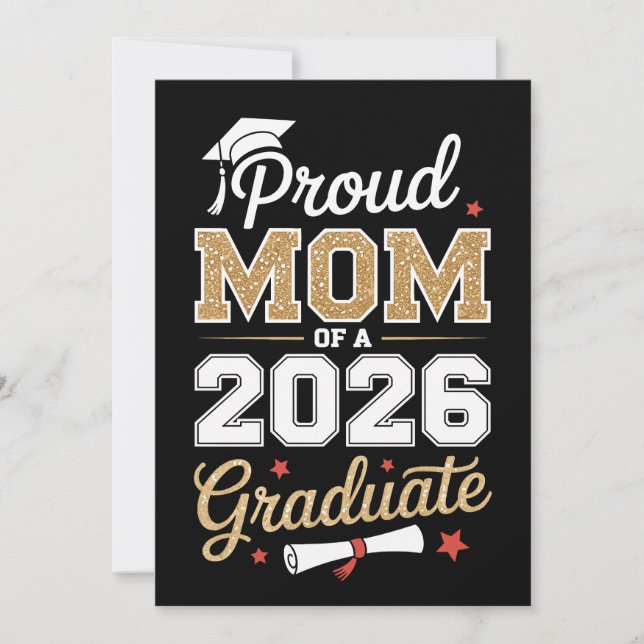 Invitation Maman fière d'un diplômé de la promotion 2026 (Devant)