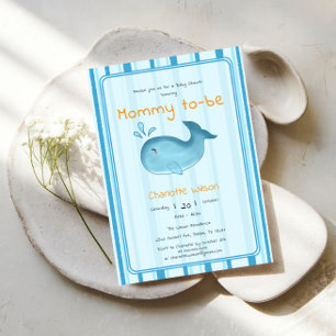 Invitation Maman futur bébé baleine mignonne shower