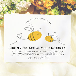 Invitation Maman Future Abeille Fête de Naissance Adorable et