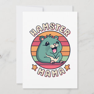 Invitation Maman hamster mignon kawaii rongeur mère