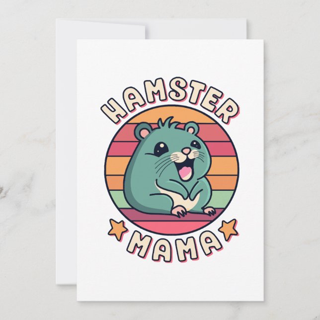 Invitation Maman hamster mignon kawaii rongeur mère (Devant)