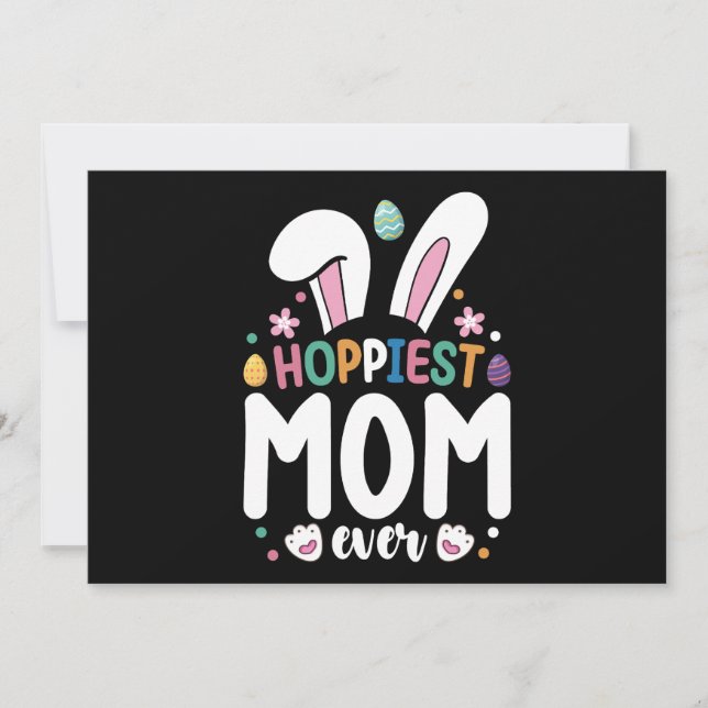 Invitation Maman la plus optimiste chaque famille Oeufs lapin (Devant)