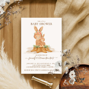 Invitation Maman lapin bébé lapin