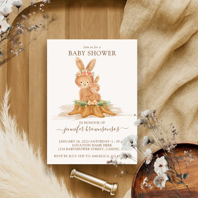 Invitation Maman lapin bébé lapin (Créateur téléchargé)