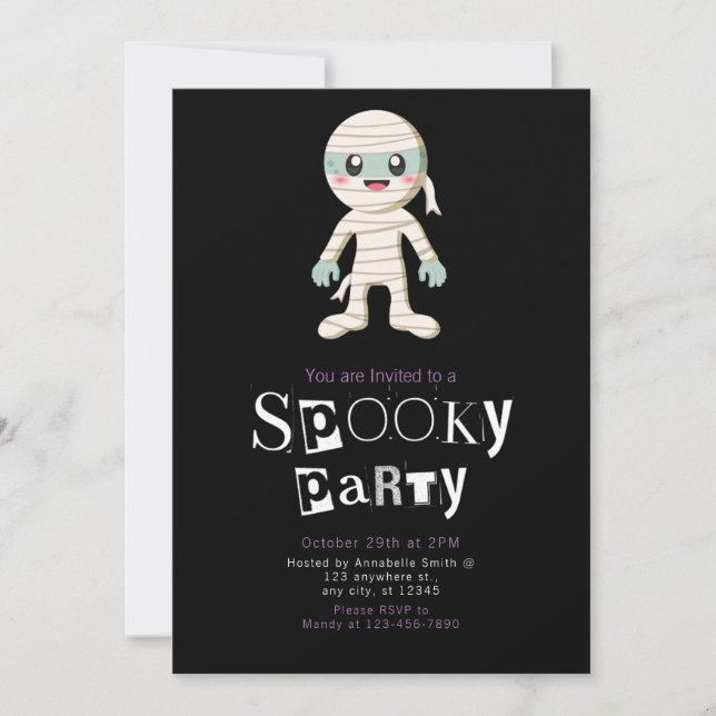 Invitation Maman Mignonne Halloween Moderne Minimaliste (Devant)