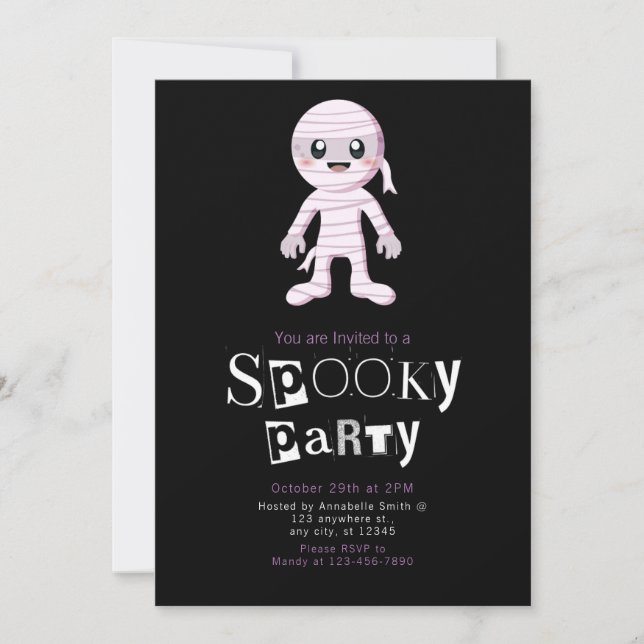 Invitation Maman Mignonne Halloween Moderne Minimaliste (Devant)