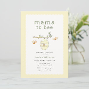 Invitation Maman Mignonne Jaune Pour Abeille  Shower De Bébé 