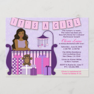 Invitation Maman moderne mignonne dans l'invitation de baby