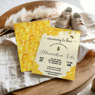 Invitation Maman qui devient une abeille !  Fête prénatale po