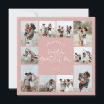 Invitation Maman rose chic élégant moderne minimaliste collag<br><div class="desc">Meilleure maman du monde écriture élégante moderne minimaliste girly rose personnalisé collage de photos simple lignes épurées carte de fête des mères.</div>