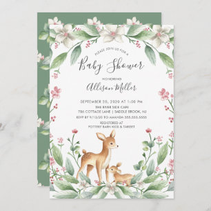 Invitation Maman & Sweet Baby Deer Baby shower neutre