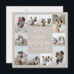 Invitation Maman taupe élégant moderne minimaliste collage de<br><div class="desc">Meilleure maman du monde écriture élégant moderne minimaliste naturel taupe beige collage de photos personnalisé lignes simples et épurées carte de fête des mères.</div>