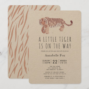 Invitation Maman Tiger & Cub Kraft Baby shower papier Invitat