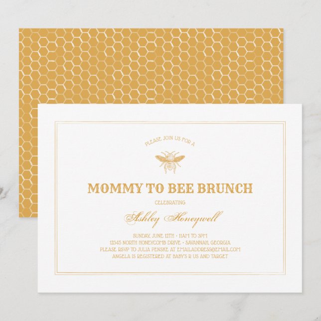 Invitation Maman to Bee Brunch (Devant / Derrière)