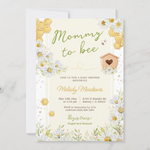 Invitation Maman to Bee Bumblebee Baby shower neutre entre le