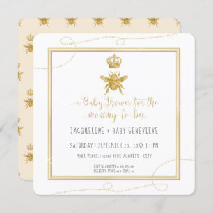 Invitation Maman to Bee Gold Parties scintillant Jaune Baby I