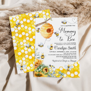 Invitation Maman to Bee Sunflower Baby shower neutre selon le