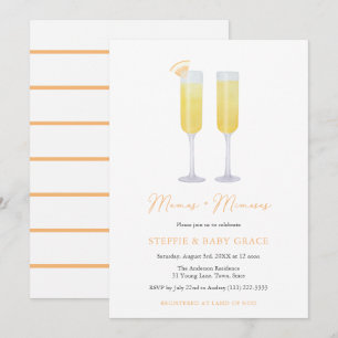 Invitation Mamas et Mimosas Momosa Baby shower ou Sip & See