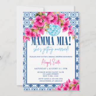 Invitation Mamma Mia Elle se marie Enterrement de vie de jeun