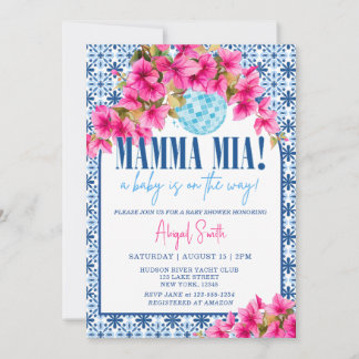 Invitation Mamma Mia Elle va avoir un bébé Fête prénatale