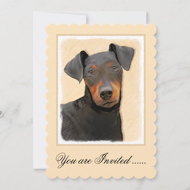 Invitation Manchester Terrier Peinture Art animal original (Devant)