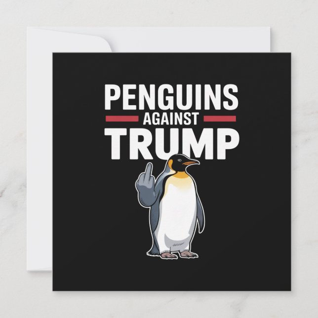 Invitation Manchots Pattes En L'air Résistent Contre Trump (Devant)
