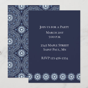 Invitation Mandala Bleu
