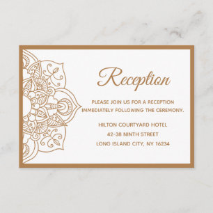 Invitation Mandala Brown Boho Indian Modern Vintage Wedding
