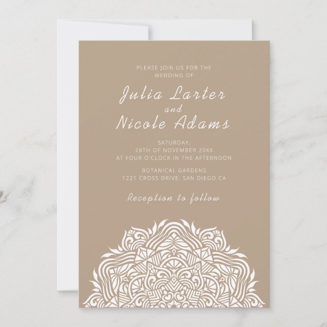 Invitation Mandala de mariage en ordonnée de joyau persan (Devant)