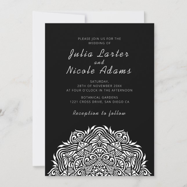 Invitation Mandala de mariage en ordonnée de joyau persan (Devant)