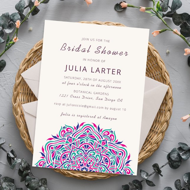 Invitation Mandala de mariage ordonné de joyau persan Douche  (Créateur téléchargé)