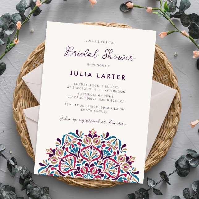 Invitation Mandala de mariage vibrant floral delight (Créateur téléchargé)
