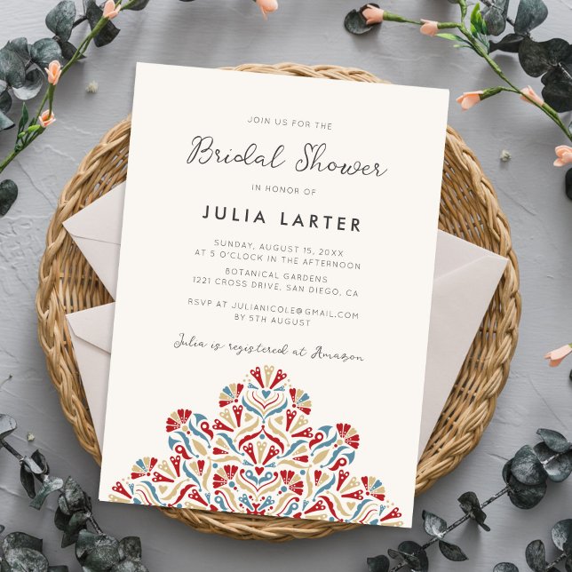 Invitation Mandala de mariage vibrant floral delight (Créateur téléchargé)