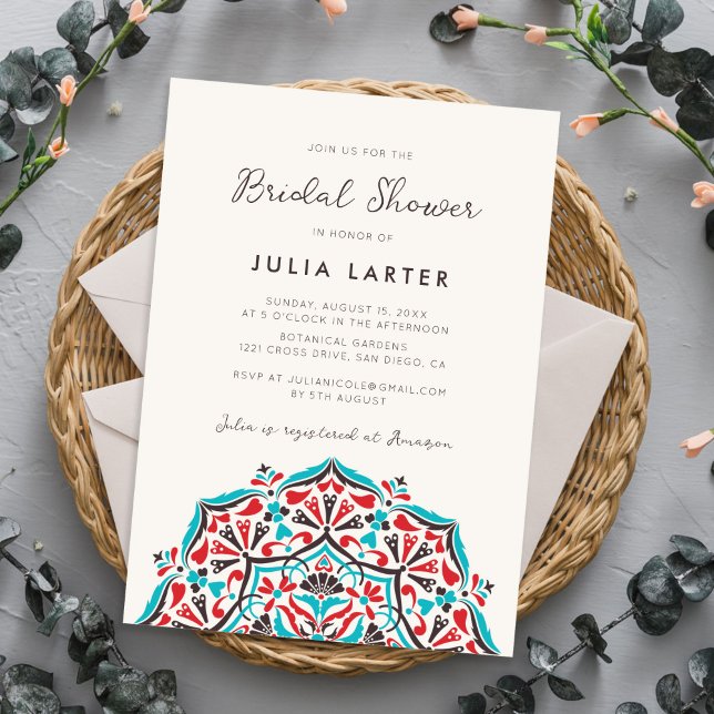 Invitation Mandala de mariage vibrant floral delight (Créateur téléchargé)