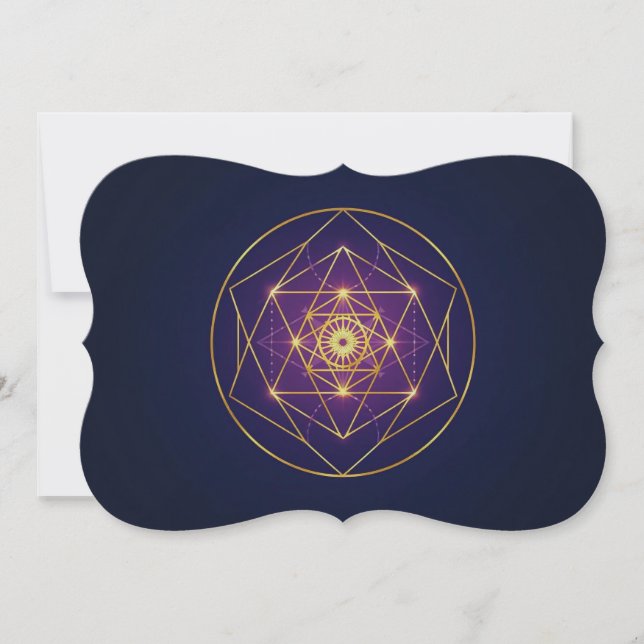 Invitation Mandala Doré Céleste — Équilibre dans l'Infini (Devant)
