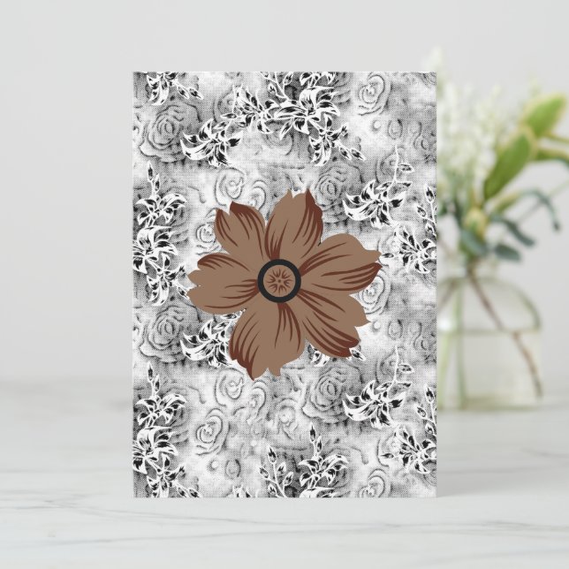 Invitation Mandala Flower Art | Earthy Floral Design (Debout devant)