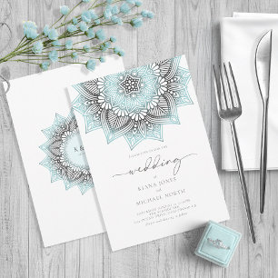 Invitation Mandala Lace Rev Mariage Lt. Blue ID968