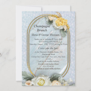 Invitation Mandalas bleu clair, rose et blanc