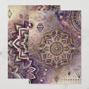 Invitation Mandalas complexes en violet et or